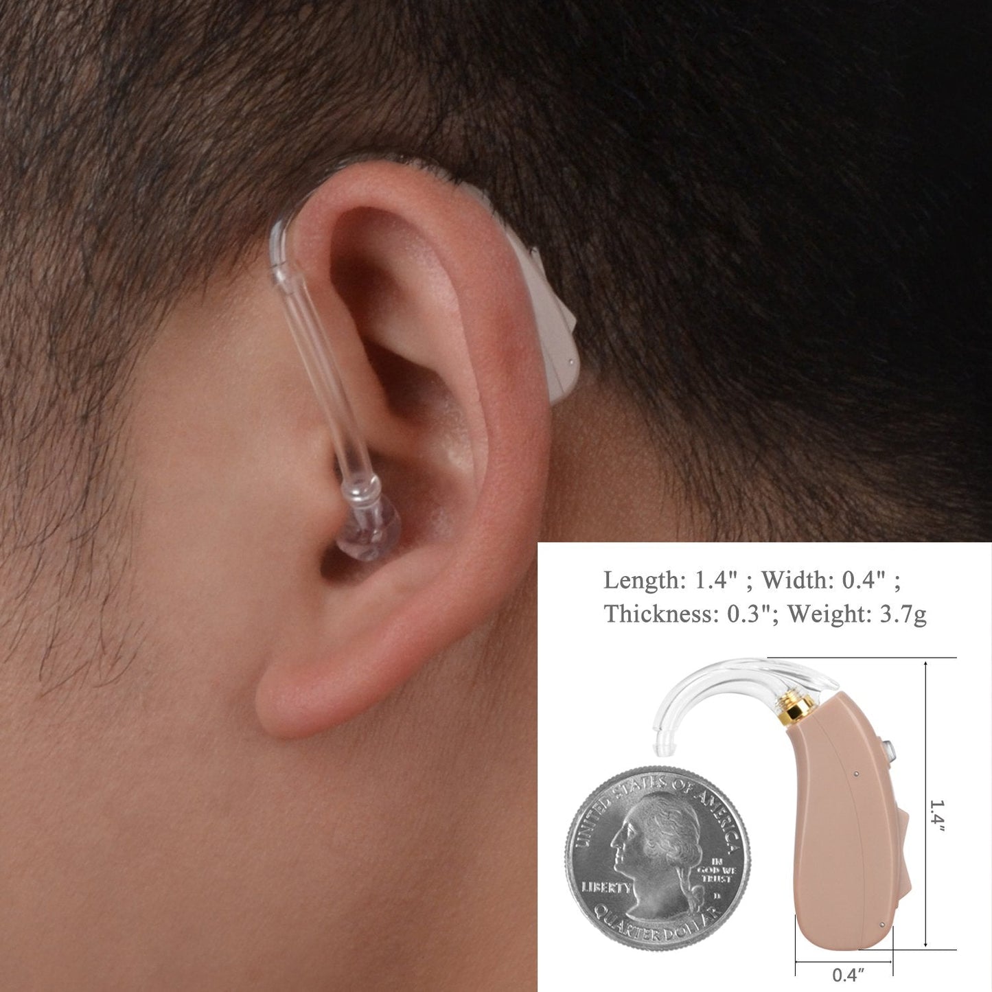 Banglijian Rechargeable Hearing Aid Ziv-201, Digital Noise Reduction, Feedback Cancellation