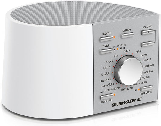 Adaptive Sound Technologies Sound + Sleep SE Noise Machine, White/Silver