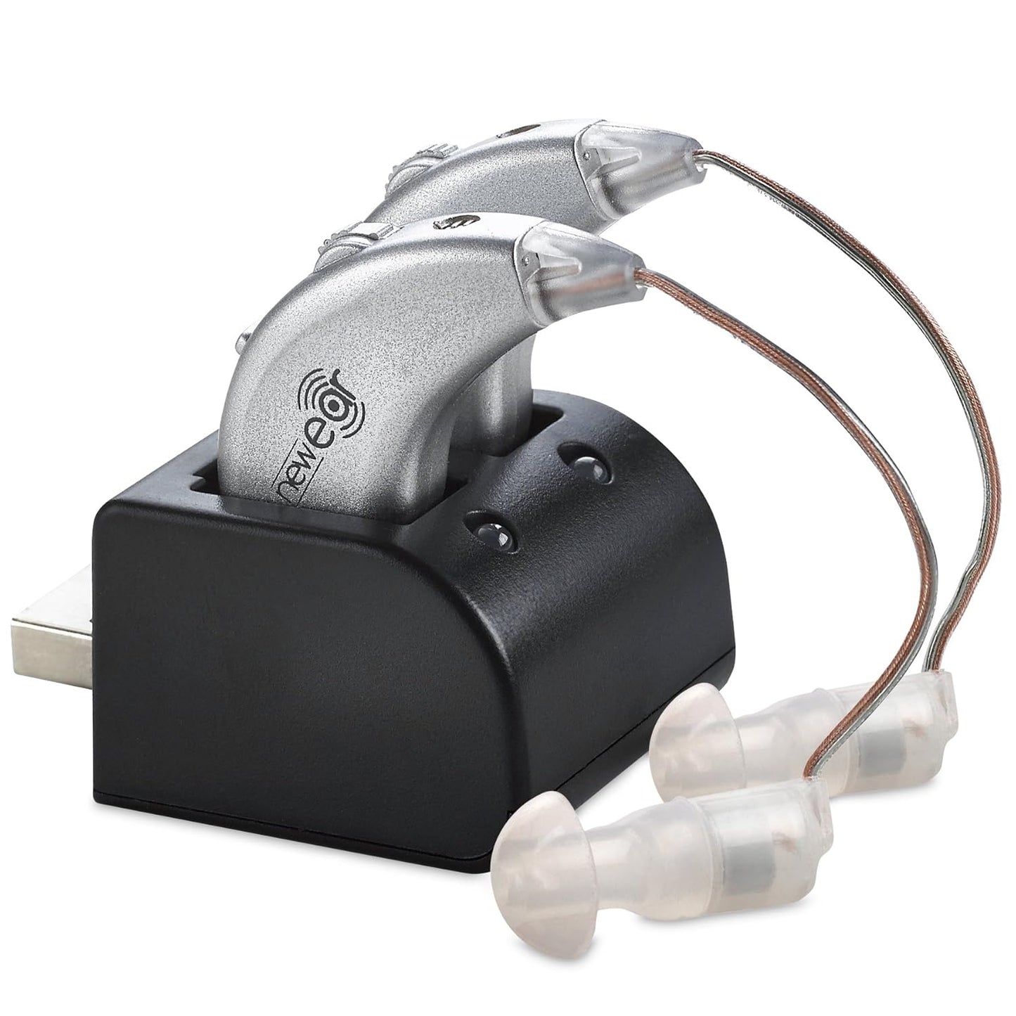 NewEar Rechargeable BTE Hearing Amplifiers, USB Dock, Premium Sound Amplification